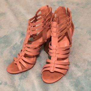 Tan Strapy Cage Heels